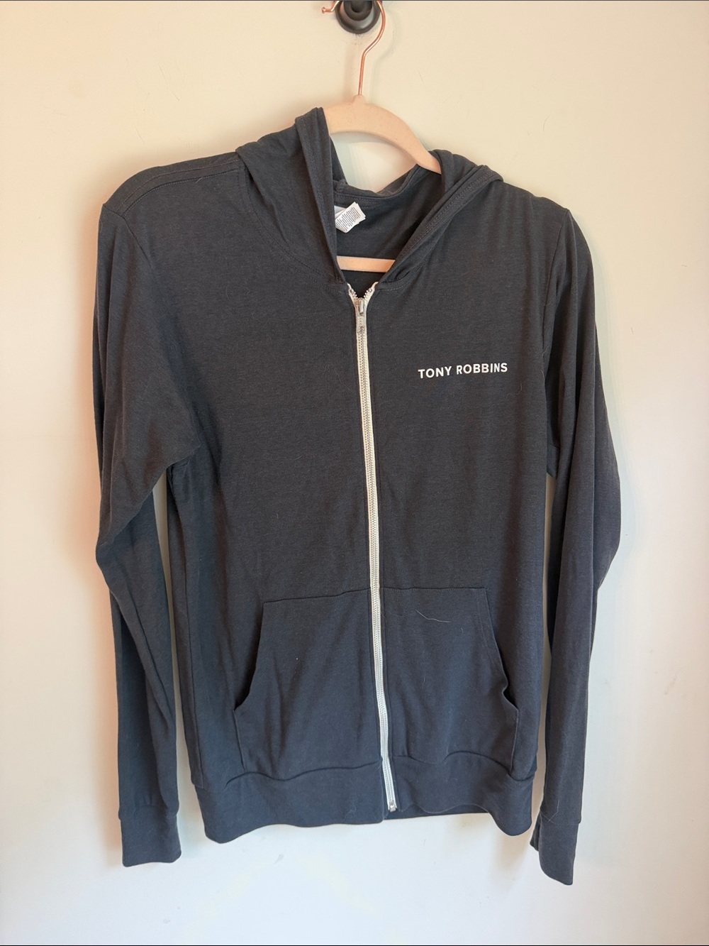 Bella Canvas Tony Robbin Charcoal Gray Hoodie size M